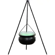 Halloween Outdoor Large Witches Cauldron on Tripod with Light Yard
