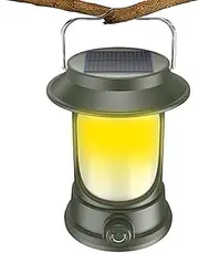 Waterproof Solar Lantern - Outdoor Portable Flashlight, Rechargeable Camping Lamp | Hanging Dimmable Light with Multiple Modes for Tent, Torch, Hiking Equipment, Survival Lighting