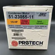 PROTECH CONDENSER MOTOR 1/5 HP, 1 PHASE, 1 SPEED, 208/230V, 1075 RPM-51-23055-11