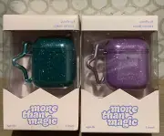 More Than Magic AirPod Case Cover- Teal + Purple Glitter ‼️Lot Of 2