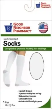 Good Neighbor Pharmacy Over Calf Sock 15-20mmHg White L