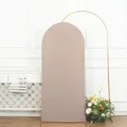 6 ft NUDE Matte Fitted Spandex Round Top Arch Backdrop STAND COVER Party