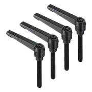4pcs M8 x 60mm Black Oxide Carbon Steel Stud Adjustable Clamping Lever Handles