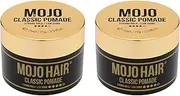 Mojo Hair Classic Pomade Hair Styling Product For Men Strong Hold-Low Shine (water based) All Day Style, Performance and Control Features Signature Luxury Fragrance, Washes Out Easily - No Residue 2x64g