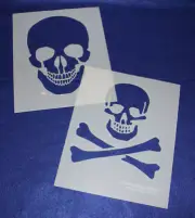 Large Skull Stencils - Painting/Crafts/Stencil/Template 2 Pc Set -Mylar 14 Mil