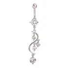 Navel Piercing Ring Sexy Dangling Cubic Zirconia Dangling Navel Ring Alloy