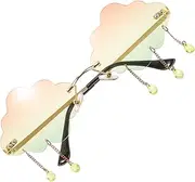 [OATIPHO] 2pcs Sunglasses Disco Glasses Funny Cloud Glasses Cool Glasses Funny Glasses