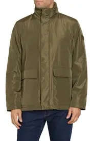 Sam Edelman Water Resistant Jacket with Removable Hood in Army Green at Nordstrom, Size Large