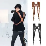 Leather Camera Harness Adjustable Strap Dual Shoulder Comfort Camera Accessorry