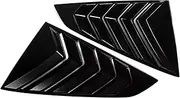 Pair Rear Window Side Vent Shutter Louver Cover Trim Compatible For Ford Mustang 2024-2025 Car Accessories Auto Parts Carbon Fiber(Gloss Black)