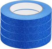 GRADENEVE 4 Rolls Auto Paint Masking Tape Low Tack Adhesive for Car Edges Trim Crepe Easy Removal High Visibility for Painting DIY Projects
