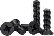 50pcs M1 M1.2 M1.4 M1.6 M1.7 M2 M2.5 M3 M3.5 M4 M5 KM Mini Small Black Steel KM Flat Countersunk Head Screw Bolt(6mm x50pcs,M1.2)