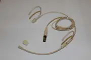 Beige Double Earhook Headset Microphone for Shure Wireless-TA4F 4pin mini XLR
