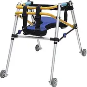 Wheeled Walker for Children with Cerebral Palsy, Stainless Steel Height Adjustable Mobility Aids, Rollator for Kids Cerebral Palsy Disability Rehabilitation Training(Small)