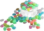CAXUSD Garden Pebbles Landscaping 50pcs Pebble Stones for Aquarium Fish Tank Decorations Glow in The Dark Set