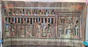 Handmade authentic Egyptian Papyrus art "Judgement Day" book of the dead.