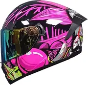 Motorbike Helmets Mens Women Men Motorcycle Helmets Anti-Fog Dual Visors Tinted Modular Full Face Flip up Front Motorbike Helmets, ECE Approved Modular Helmet Bluetooth Slot S~XXL