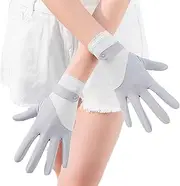 [Generic] Gloves, Thin Splicing Ice Silk Full Finger Sunblock Gloves, Outdoor Gloves UV Protection Sunblock Outside Gloves for