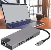 Bewinner 9-in-1 TYPE-C Ethernet Converter, Portable Reading Hub with Multifunction Adapter, USB Memory Card VGA Docking Station Universal, Office Accessories for Computer