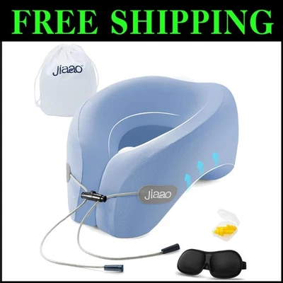 Luxury Travel Neck Pillow Set: Memory Foam Comfort, Eye Mask & Earplugs Included