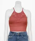 Juniors' SO® Cropped Crochet Cami Top- Color: Mauve Elegance Size XL- Cute!
