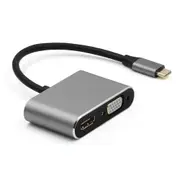 4 In 1 USB-C Hub Adapter with 87W Type-C PD Charging/USB 3.0/4K HD Video Output Display/VGA