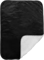 Bucephalus 30"×40" Waterproof Dog Blanket, Thick Reversible Soft Pet Blankets for Couch Bed Protection, Pee Proof Sherpa Fleece Blanket for Small Medium Large Dogs Puppy Cats Washable, Black