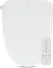 ALPHA BIDET UX Pearl Bidet Toilet Seat in Elongated White | Ultra Low Profile | Endless Warm Water | Arced Stainless Steel Nozzle | LED Nightlight | Dryer | Deodorizer | 3 Year Warranty