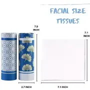 Car Tissues Holder with Facial Tissues - 4 PK Travel Tissue Tubes Box Container
