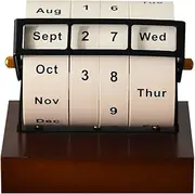 Desk Calendar, Vintage Perpetual Desktop Calendar, Rotary Perpetual Calendar, Rustic Home and Office Decor, Countdown Desktop Calendar for Office School Brown