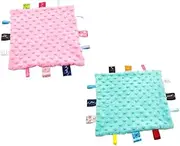 HAMPPLIES 2Pcs Colorful Soothing Towel Knitted Handkerchiefs for Newborns Appeasing Soft Comfort Random Colors