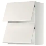 METOD wall cabinet horizontal w 2 doors, white/Veddinge white, 60x37x80 cm
