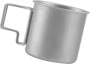 Oshhni Outdoor Camping Cup Coffee Mug Foldable Handles Lightweight Camping Mug Titanium Cup 380ml for Trekking Touring Hiking Picnic