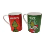 LENOX Merry Grinchmas Naughty & Nice 2 Porcelain Mugs Grinch Dr Seuss Christmas