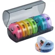 Daily Pill Organizer (Twice-a-Day) - Weekly AM/PM Pill Box, Round Medicine4779