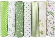 7pcs Different Pattern Patchwork Fabric,100% Cotton Green Batiks Sewing Scrapbooking Quilting Artcraft,for Sewing Craft Cloth,DIY Wallet,Cushion Cover(50x50cm)
