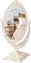 Vintage Rotatable Makeup Mirror Adjustable Desktop Mirror for Bedroom Decor Elegant European Style Design Ladies Durable Non Fade Finish