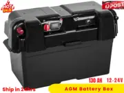 AGM Battery Box 12V Deep Cycle Dual System with USB Ports Marine 100AH 130AH