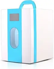 10L Mini Fridge with Window Portable Refrigerator Electric Reefer Makeup Cosmetic Skincare Fridge Drinks Cooler & Food Heating AC+DC Compatibility Small Household Dormitory Car Refrigerator(Blue)