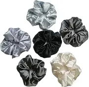 Scrunchies Silk Hair Ties Satin Scrunchies Women Girls Hair Elastics Bands Ponytail Satin Headbands Accessories silver gray