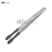 Tweezers Rubber Coated PVC Soft Non Marring Flat Tips Lab Hobby Bead Craft Tool