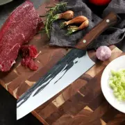 Nakiri Knife Chef Cleaver Butcher Slicing Forged Steel Wood Kitchen Japanese Cut