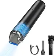 Baseus Car Vacuum Cleaner, 15kPa Handheld Vacuum Cordless 135W Portable Small Mini Rechargeable Hand Vacuum with Type-C Fast Charging and LED Light for Car, Home, Kitchen - A3