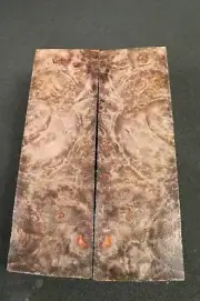 STABILIZED MAPLE BURL KNIFE SCALES 1.75" x 5.7" x .4" AWESOME COLORS