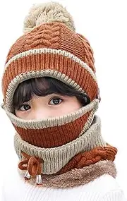 [ZONEMEL] Toddler Kids Winter Knitted Hat Scarf Mask Set, Boys Girls Skull Cap
