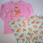 PETER ALEXANDER Women's Long Sleeve PJs Pyjamas Set Corgi Dog BNWT XS Pink Cotto