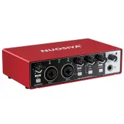 USB Audio Interface for PC Computer Recording Music, Red 2x2 Guitar Audio Int