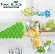 Honeycomb Ice Cube Tray Reusable Silicone Mold BPA Free Ice Maker with lid