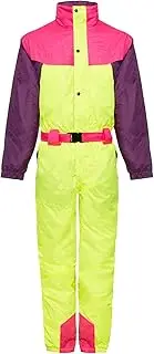 [FunkyAlps] Vintage Ski Suit - Unisex Retro Ski Outfit - Windproof and Waterproof - Perfect for Après Ski - Available in Sizes S to XXL, vintage, Large