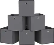[SONGMICS] Set of 6 Foldable Storage Boxes, Fabric Storage Cubes, Clothes Organiser, Toy Bins with Grommet, 30 x 30 x 30 cm, for Bedroom, Living room, Grey RFB02G-3